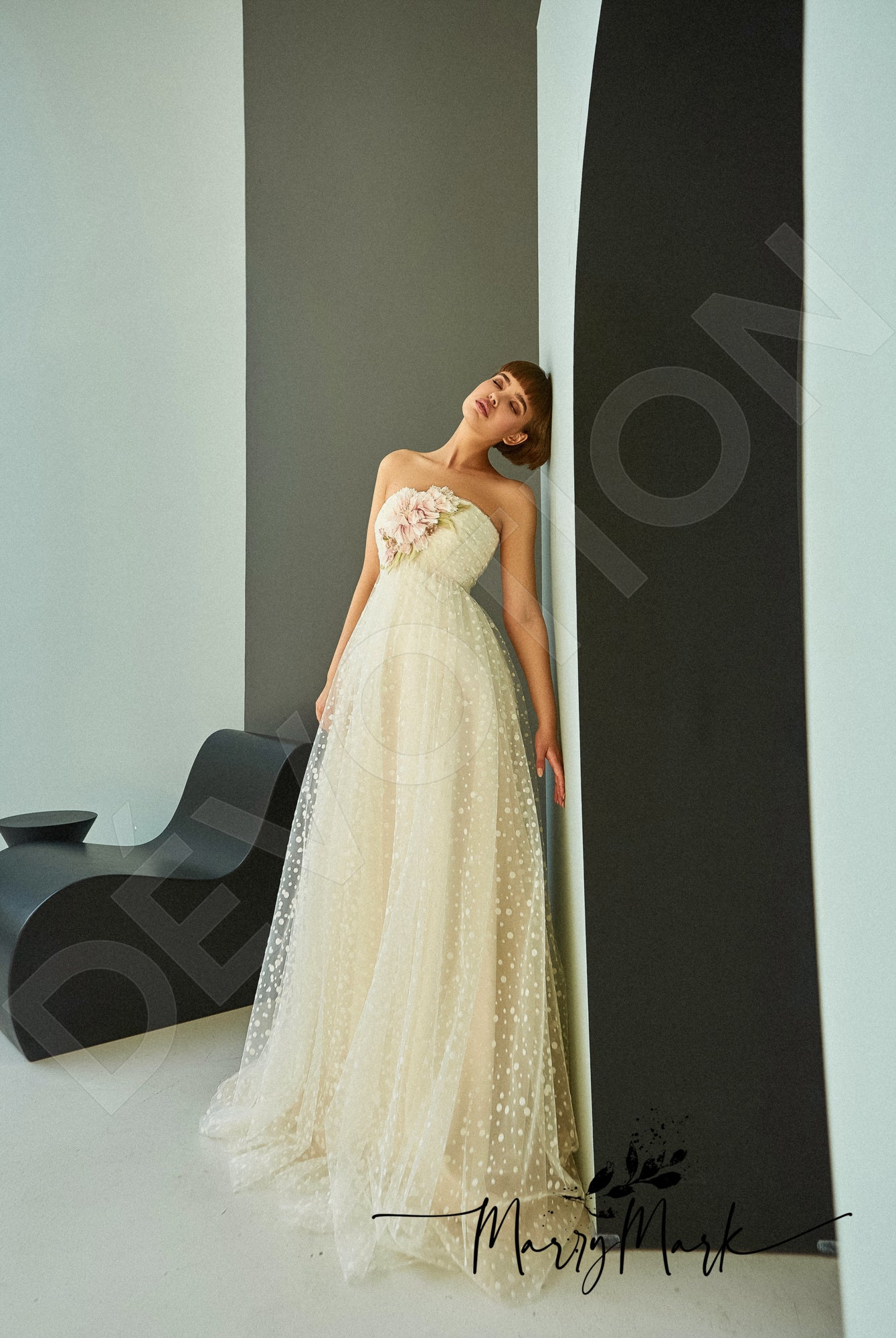 Lisma A-line Straight across Multicolor Wedding dress