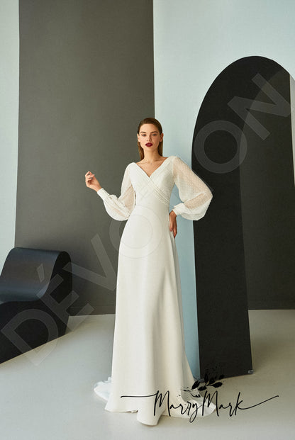 Sivilin Open back A-line Long sleeve Wedding Dress 7