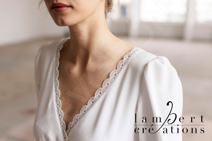 Cosmos Full back A-line Long sleeve Wedding Dress 8