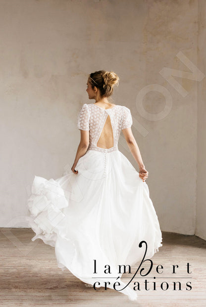 Edelweiss Open back A-line Short/ Cap sleeve Wedding Dress 7