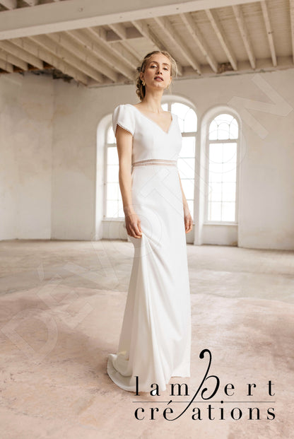 Embruns Open back A-line Short/ Cap sleeve Wedding Dress 5