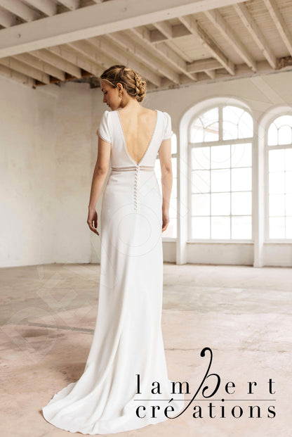 Embruns Open back A-line Short/ Cap sleeve Wedding Dress Back