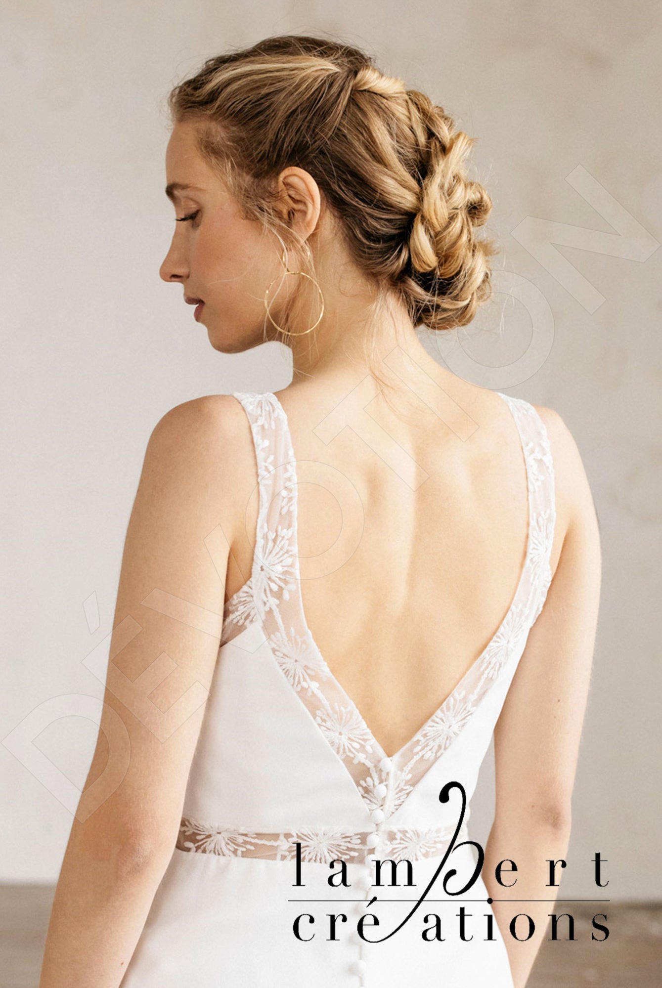 Lagune Open back A-line Straps Wedding Dress Back