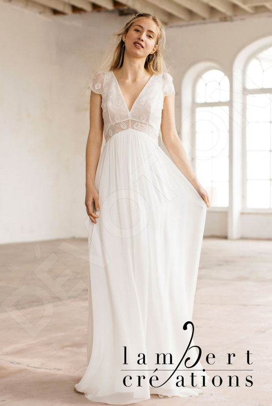 Nymphe A-line V-neck Ivory Wedding dress