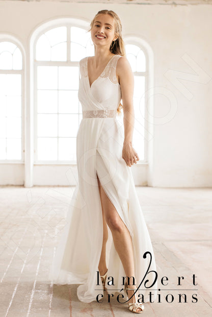 Oural Open back A-line Sleeveless Wedding Dress Front