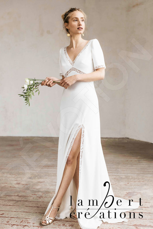 Sierra A-line V-neck Ivory Wedding dress