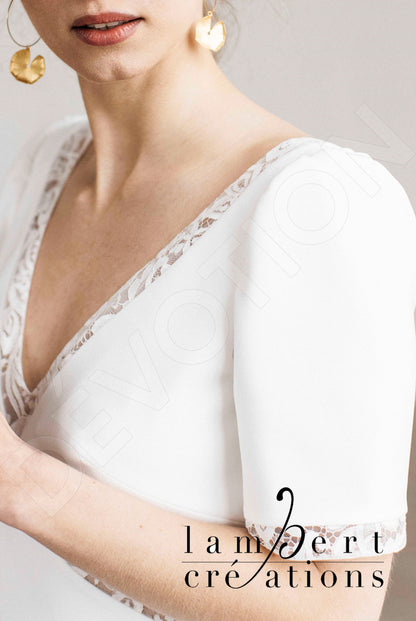 Sierra Open back A-line Short/ Cap sleeve Wedding Dress 4
