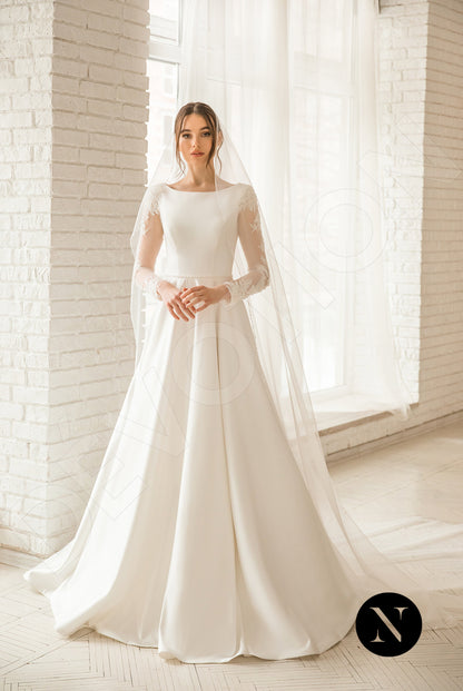 Glory Full back A-line Long sleeve Wedding Dress 7