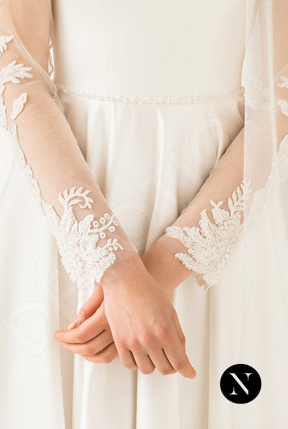 Glory Full back A-line Long sleeve Wedding Dress 8
