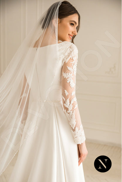 Glory Full back A-line Long sleeve Wedding Dress 9