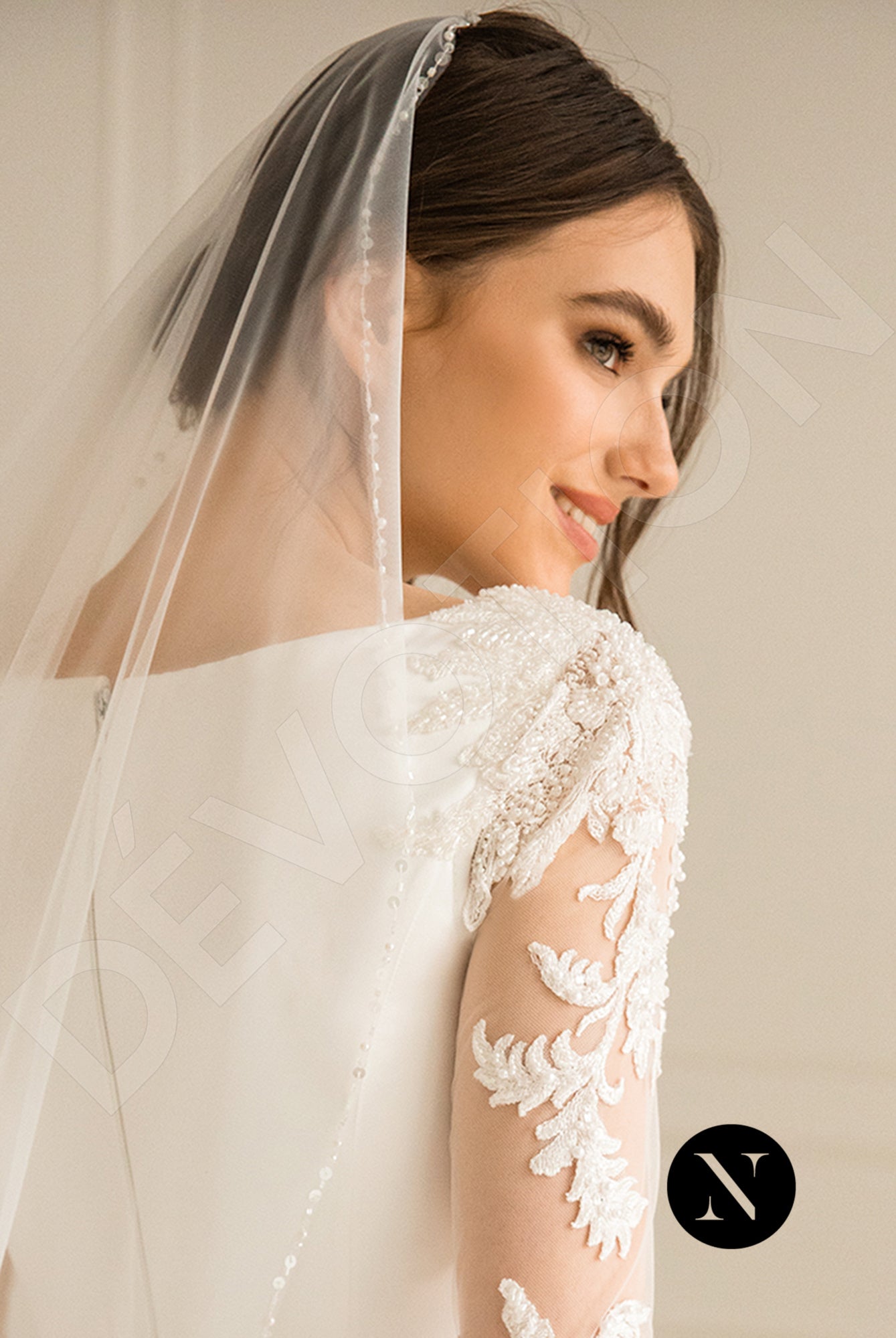 Glory A-line Boat/Bateau Milk Wedding dress