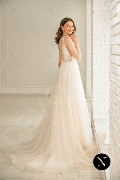 Lessie Open back A-line Sleeveless Wedding Dress Back