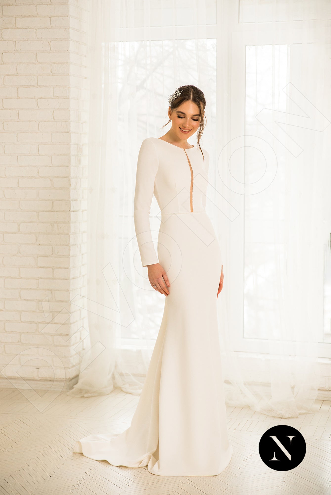 Margot Full back Trumpet/Mermaid Long sleeve Wedding Dress 6