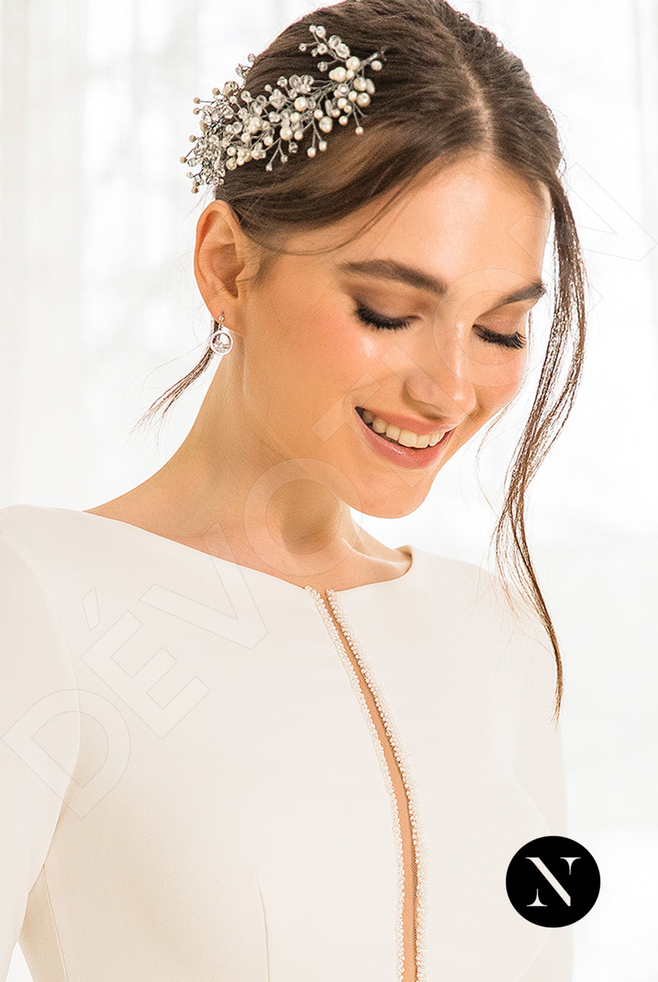 Margot Trumpet/Mermaid Jewel Ivory Wedding dress