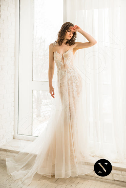 Parris Open back Trumpet/Mermaid Sleeveless Wedding Dress 6