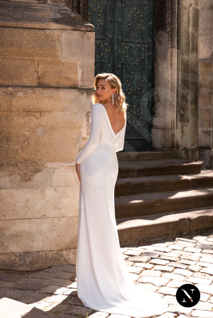 Adelie Open back Trumpet/Mermaid Long sleeve Wedding Dress Back