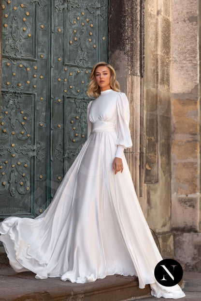 Anais Open back A-line Long sleeve Wedding Dress 6