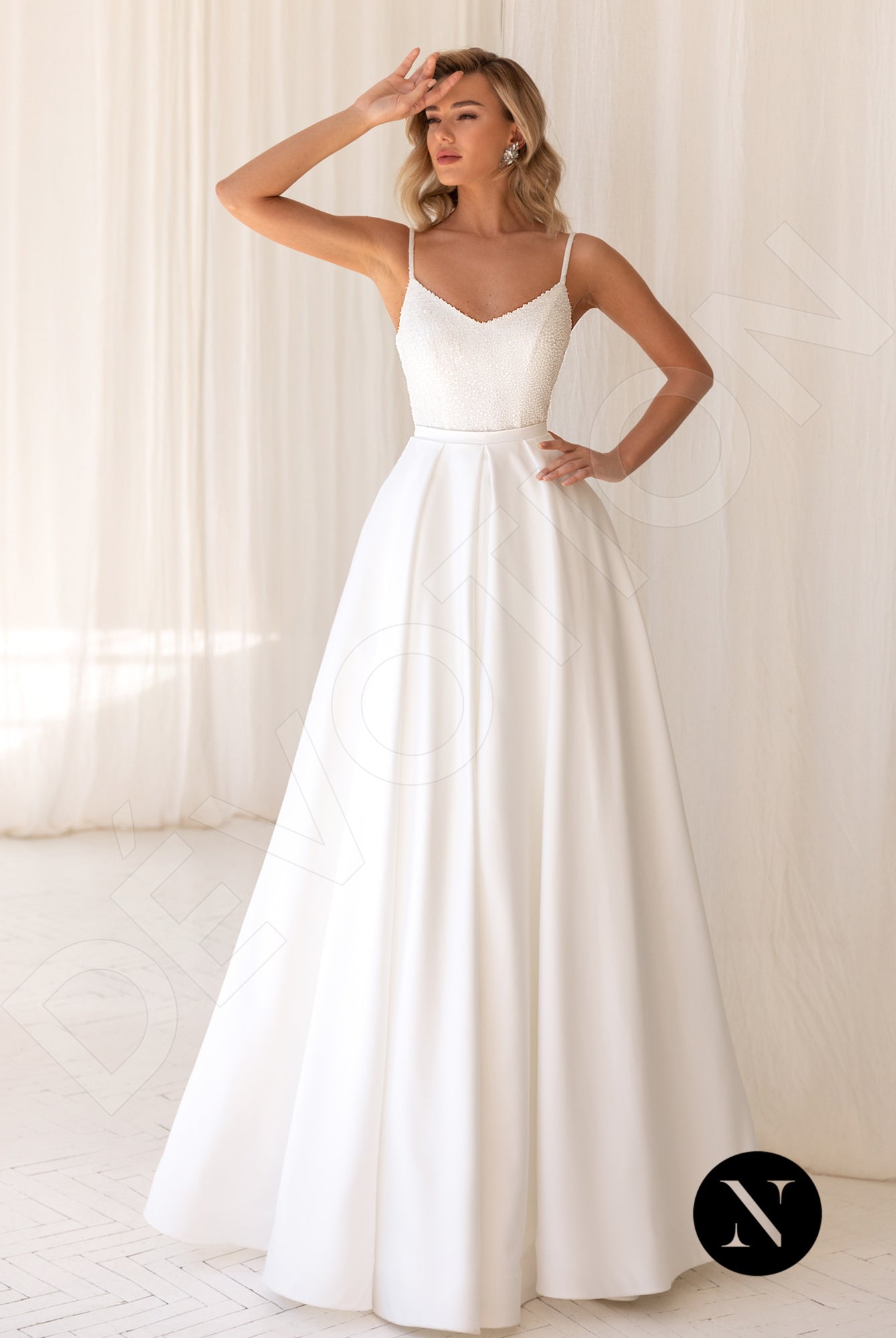 Beatrissa Open back A-line Straps Wedding Dress Front