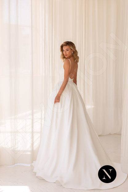 Beatrissa Open back A-line Straps Wedding Dress Back