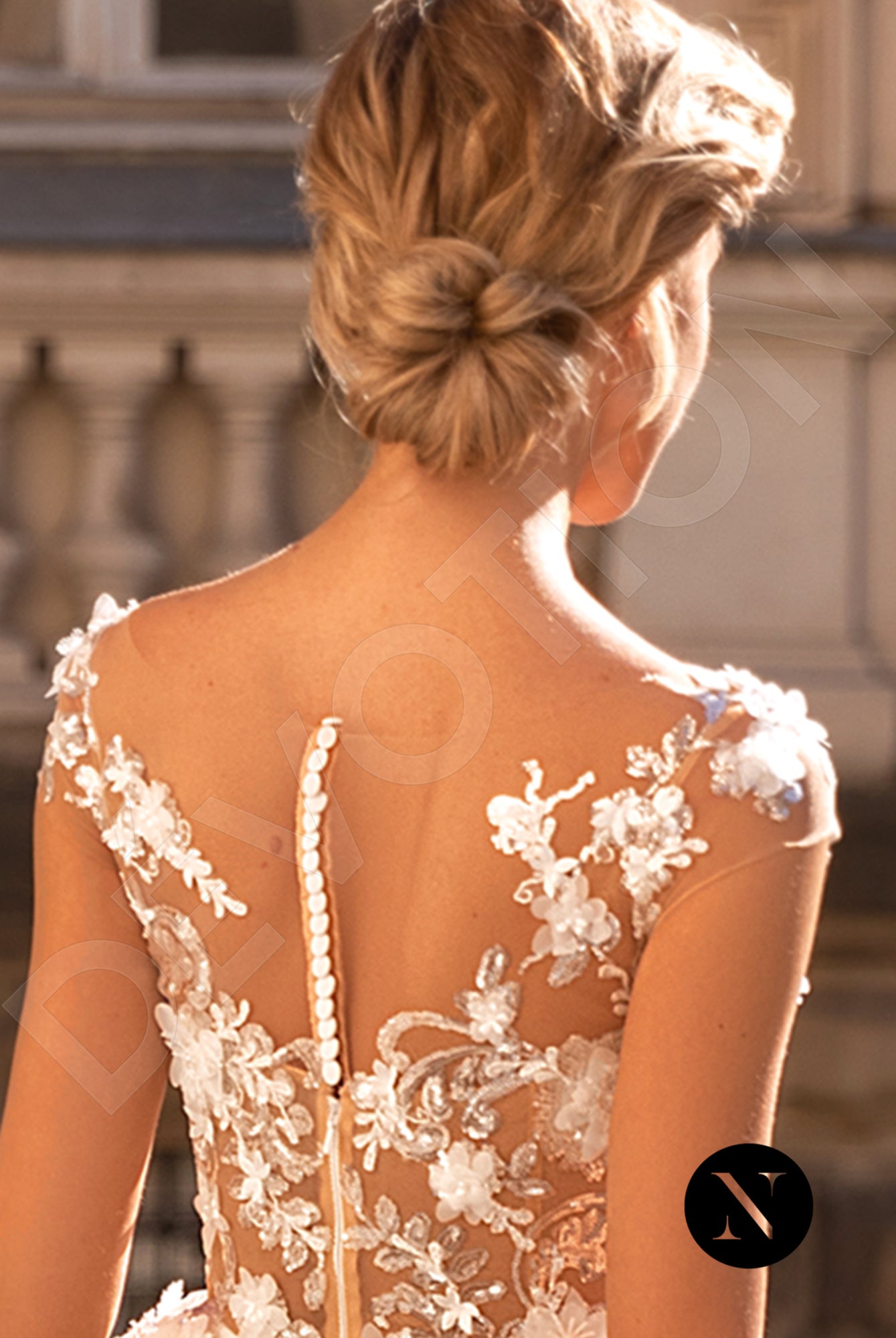 Bijou A-line Illusion Milk Wedding dress