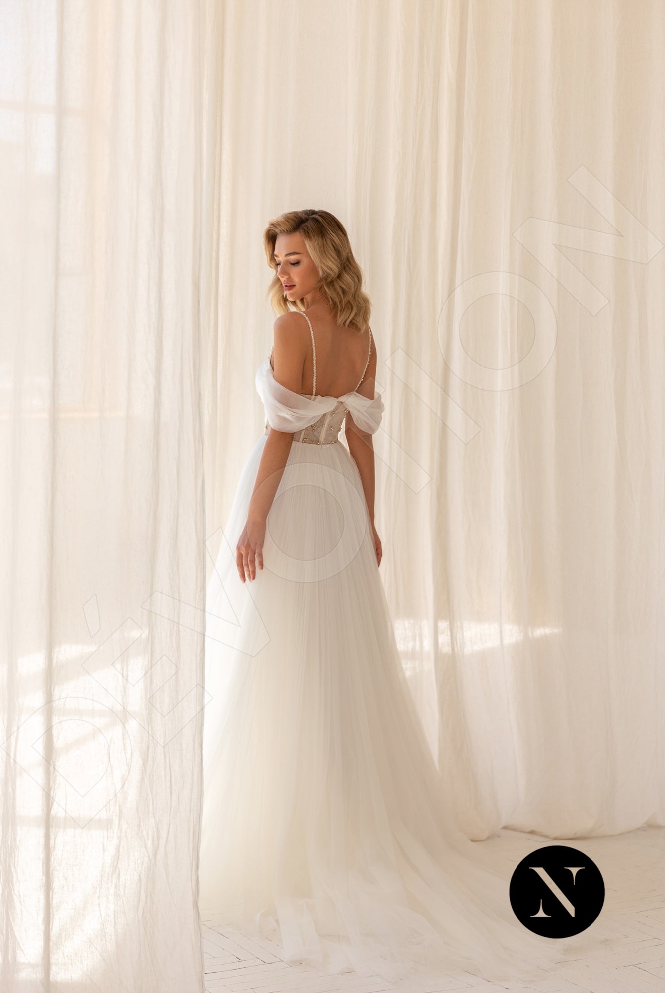 Ines Open back A-line Straps Wedding Dress Back