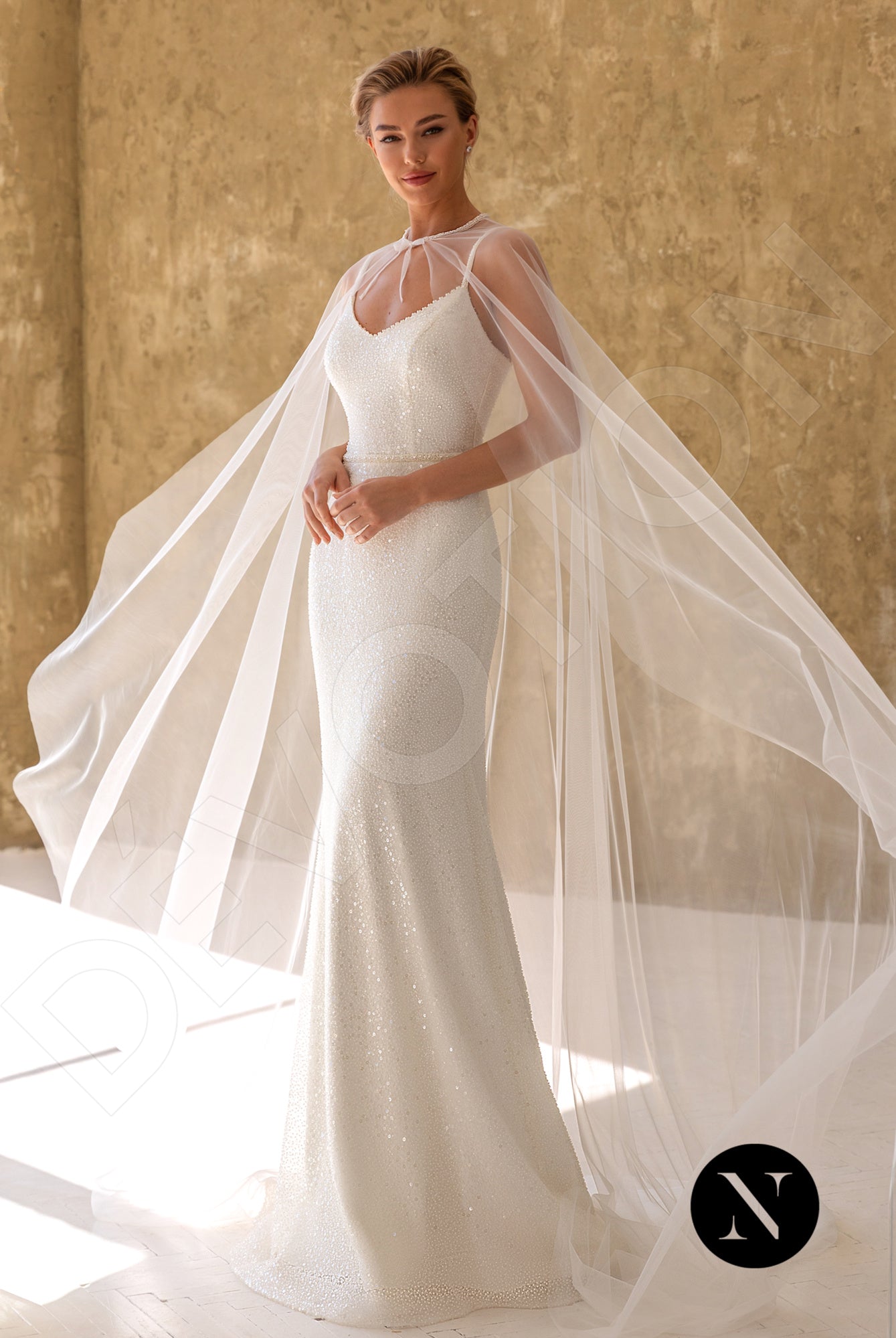 Laure Open back Trumpet/Mermaid Straps Wedding Dress Front