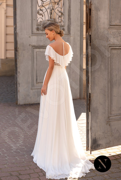 Meline Open back A-line Sleeveless Wedding Dress Back
