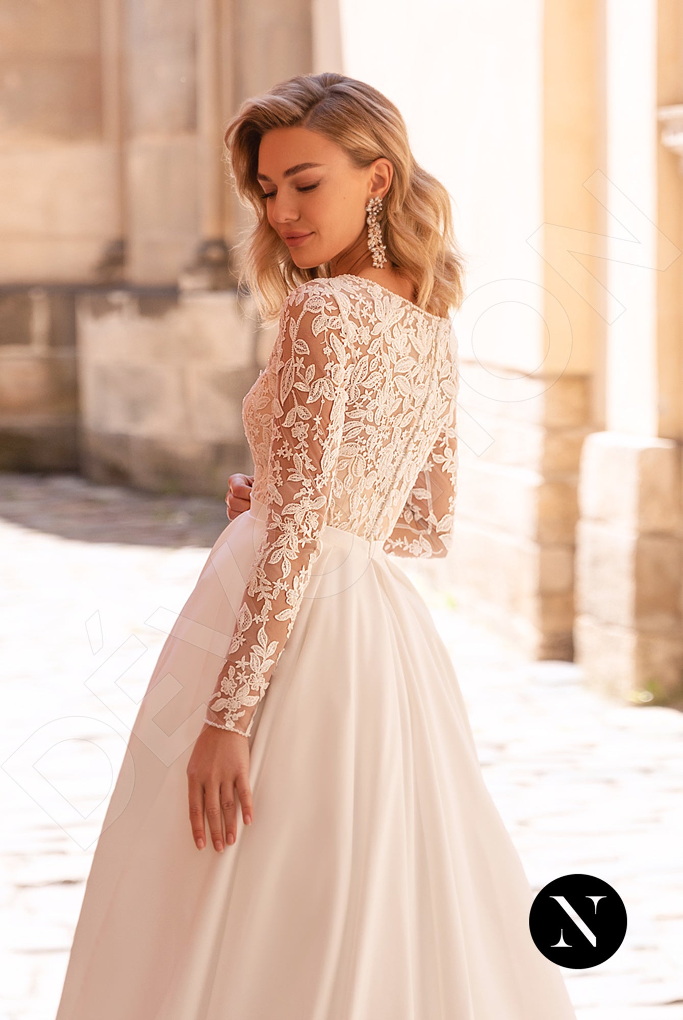 Neva A-line Boat/Bateau Ivory Wedding dress