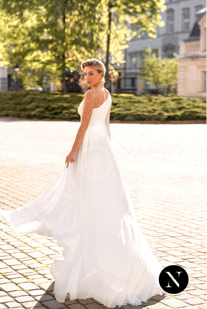 Oceane Full back A-line Long sleeve Wedding Dress Back