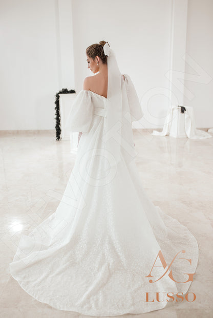 Charly Open back A-line Half sleeve Wedding Dress 7