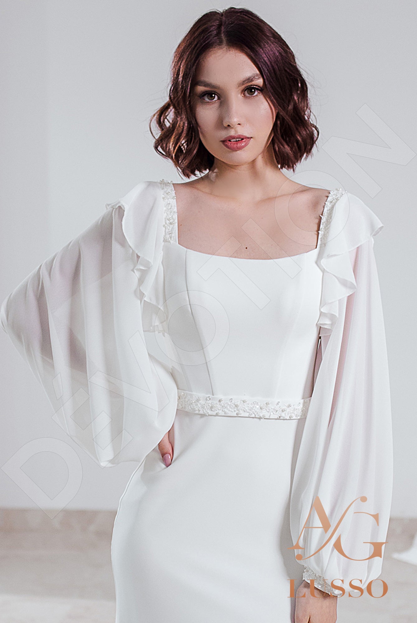 Jacquelina Trumpet/Mermaid Off-shoulder/Drop shoulders LightMilk Wedding dress