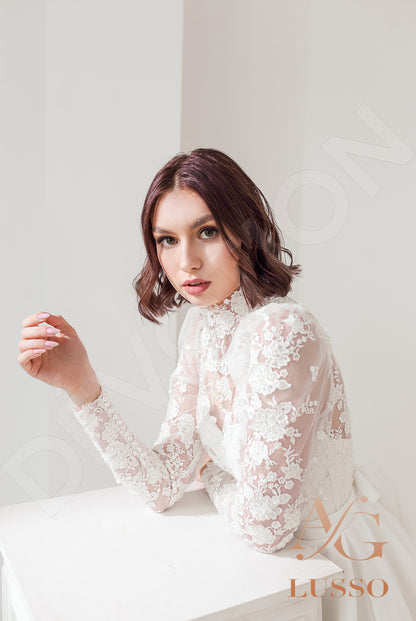 Janessa Full back A-line Long sleeve Wedding Dress 10
