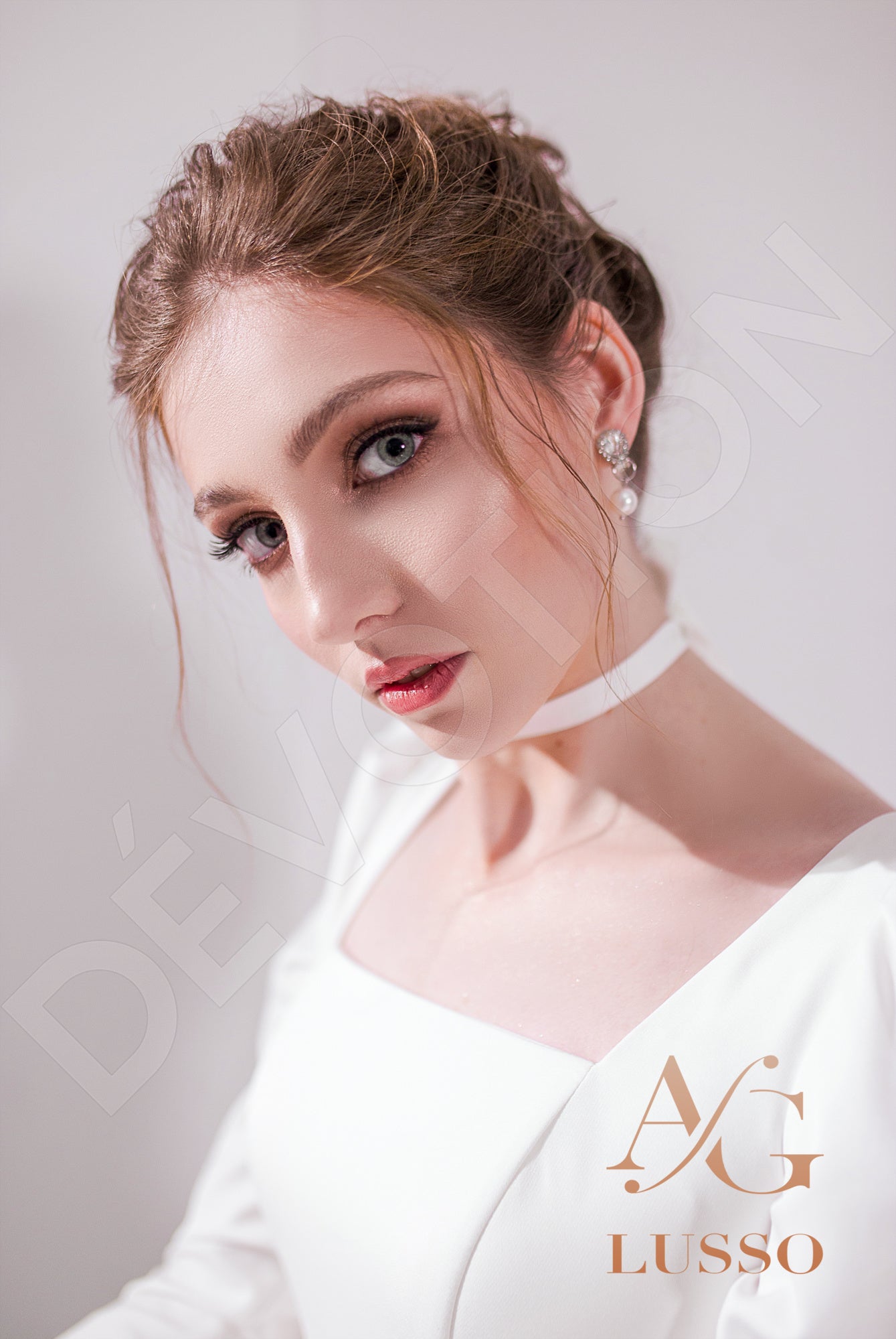 Parisa Open back A-line 3/4 sleeve Wedding Dress 9