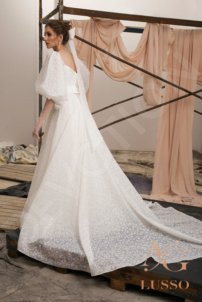 Charly Open back A-line Half sleeve Wedding Dress Back