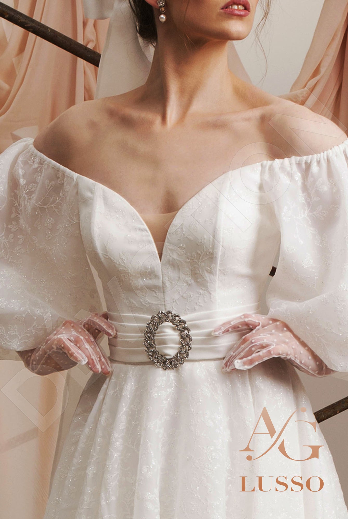 Charly A-line Off-shoulder/Drop shoulders LightMilk Wedding dress