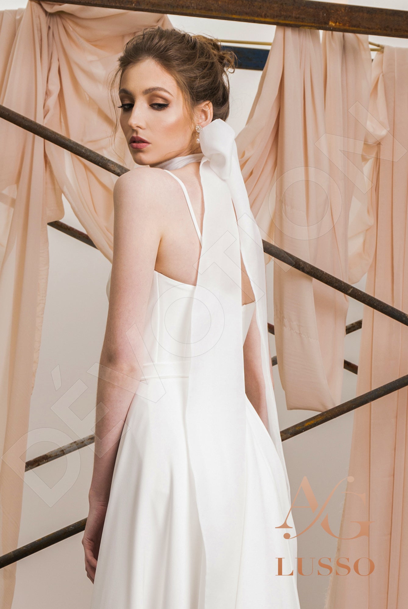 Esthera Open back A-line Straps Wedding Dress 3