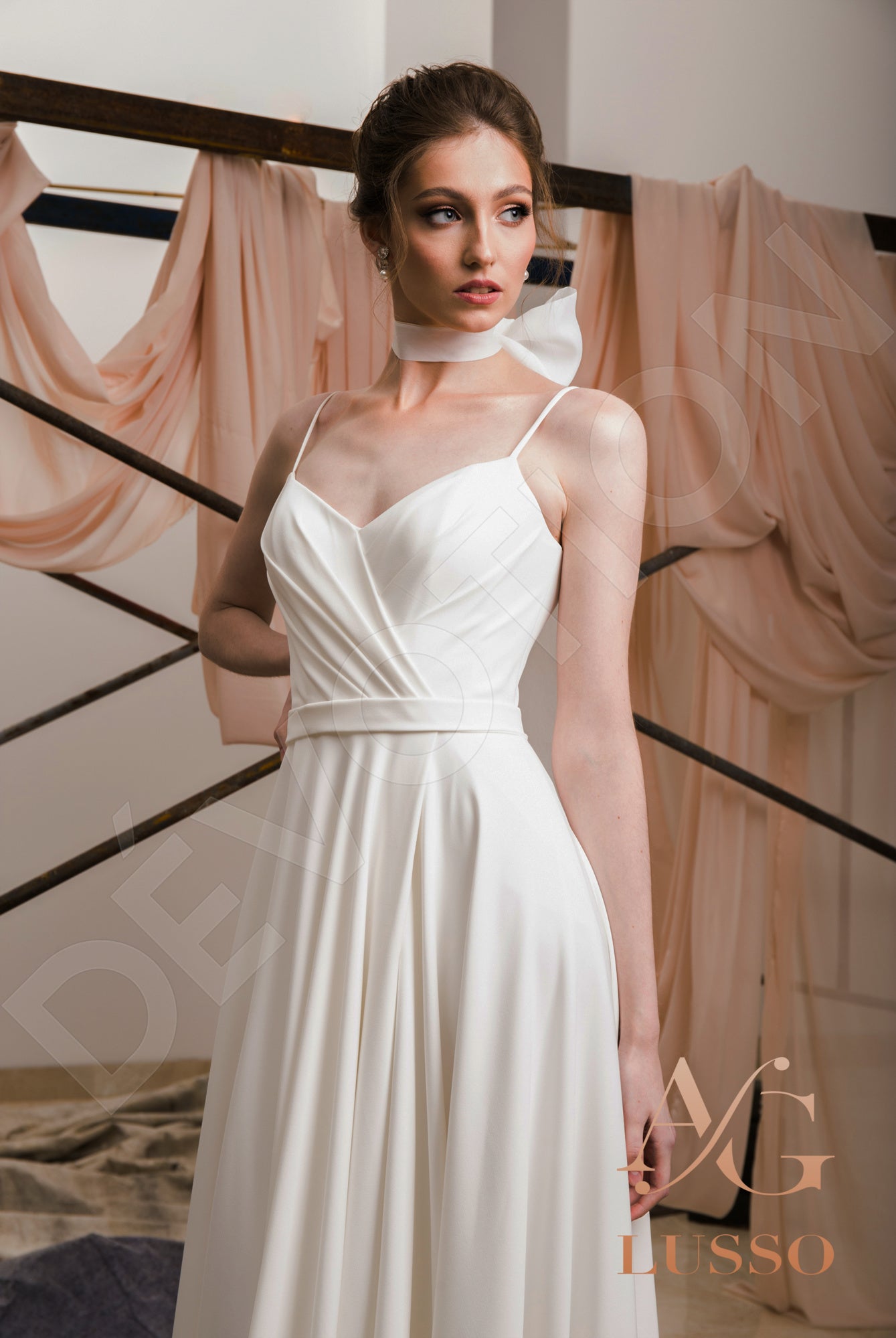 Esthera Open back A-line Straps Wedding Dress 2
