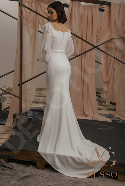 Jacquelina Open back Trumpet/Mermaid Long sleeve Wedding Dress Back