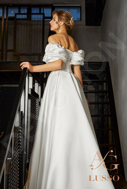 Audrey Open back A-line Short/ Cap sleeve Wedding Dress 6