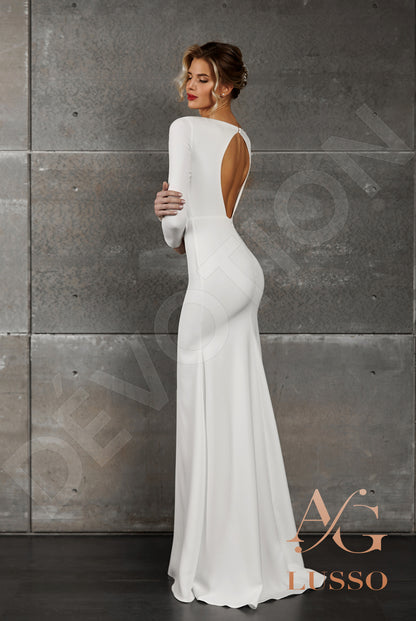 Avril Open back Trumpet/Mermaid Long sleeve Wedding Dress Back