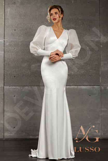 Marion Open back Trumpet/Mermaid Long sleeve Wedding Dress Front