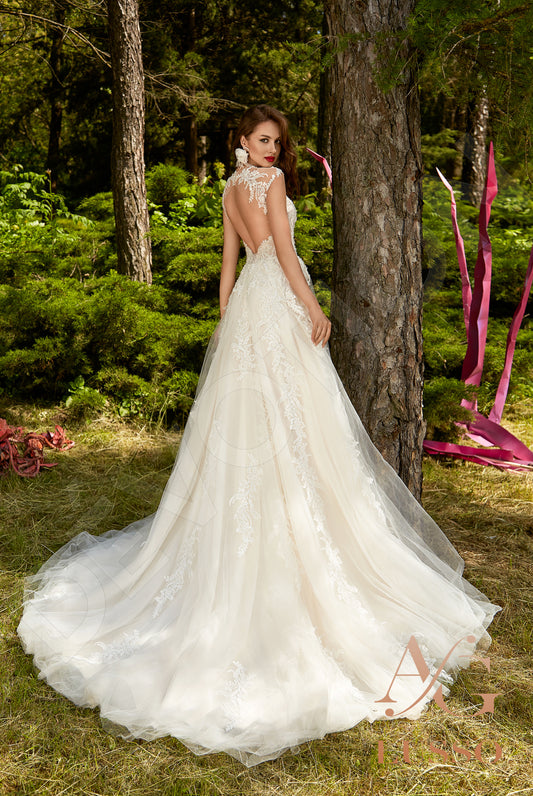 Aliara A-line Illusion Milk Nude Wedding dress