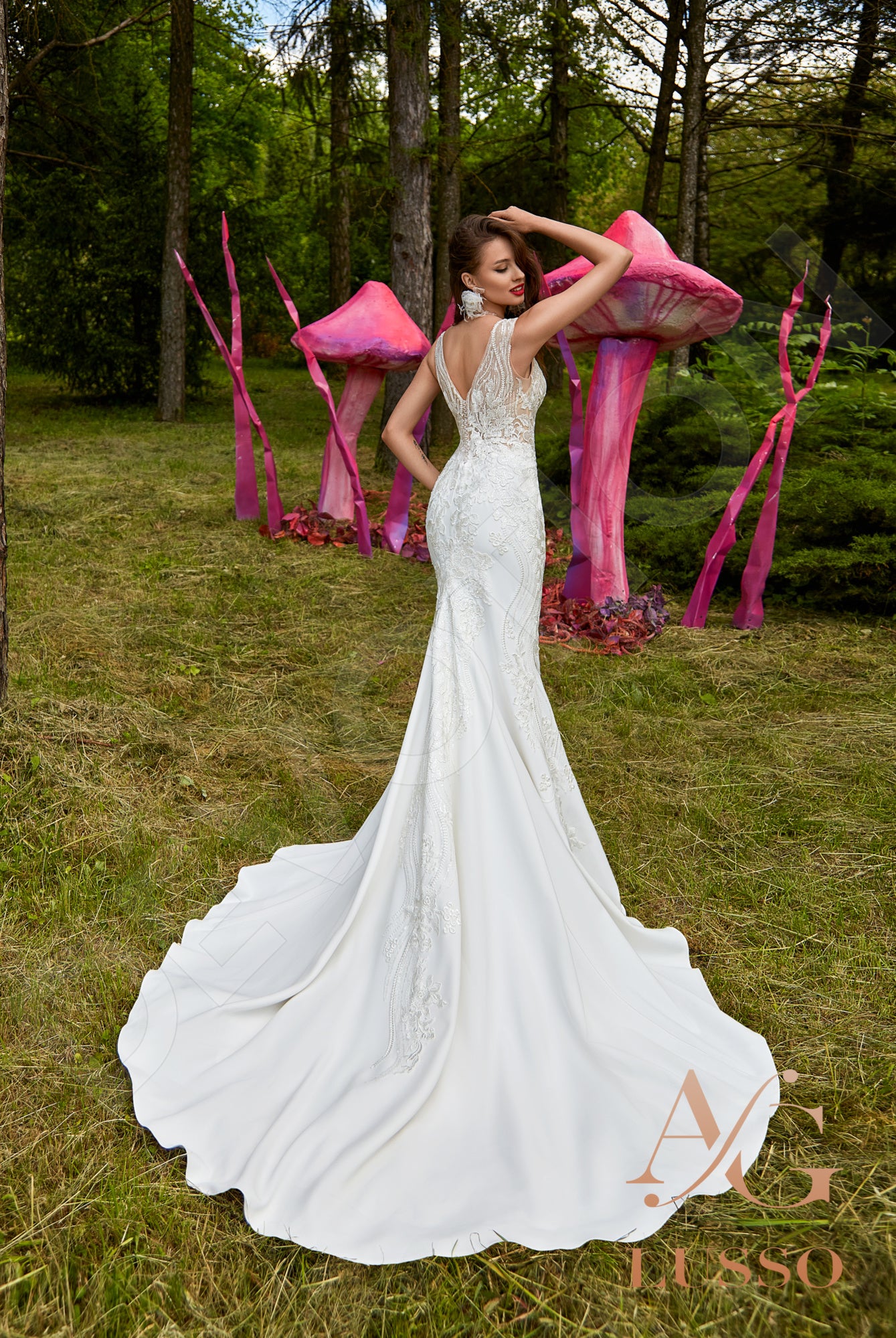 Asella Trumpet/Mermaid Illusion Milk Wedding dress