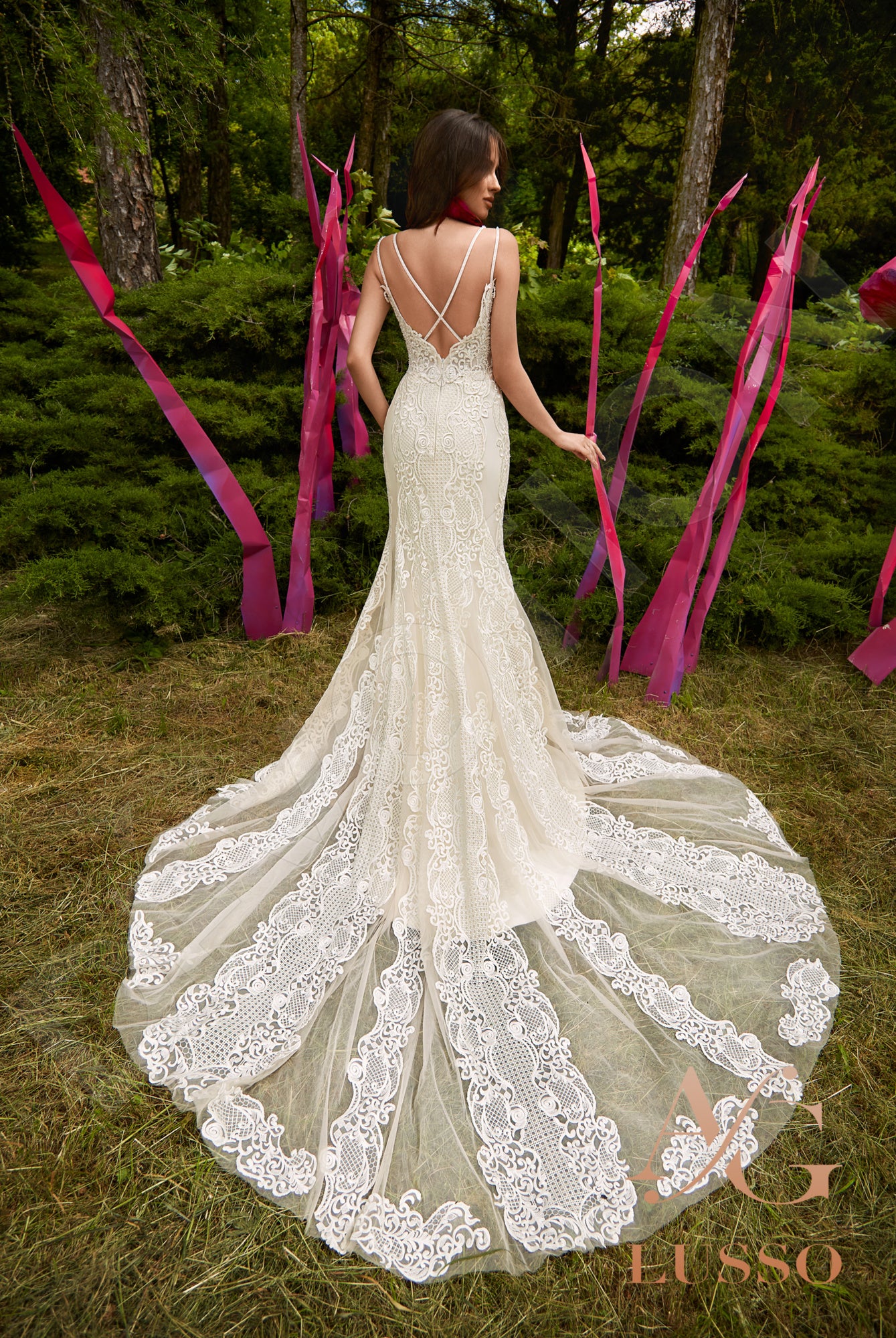 Birutte Open back Trumpet/Mermaid Straps Wedding Dress Back