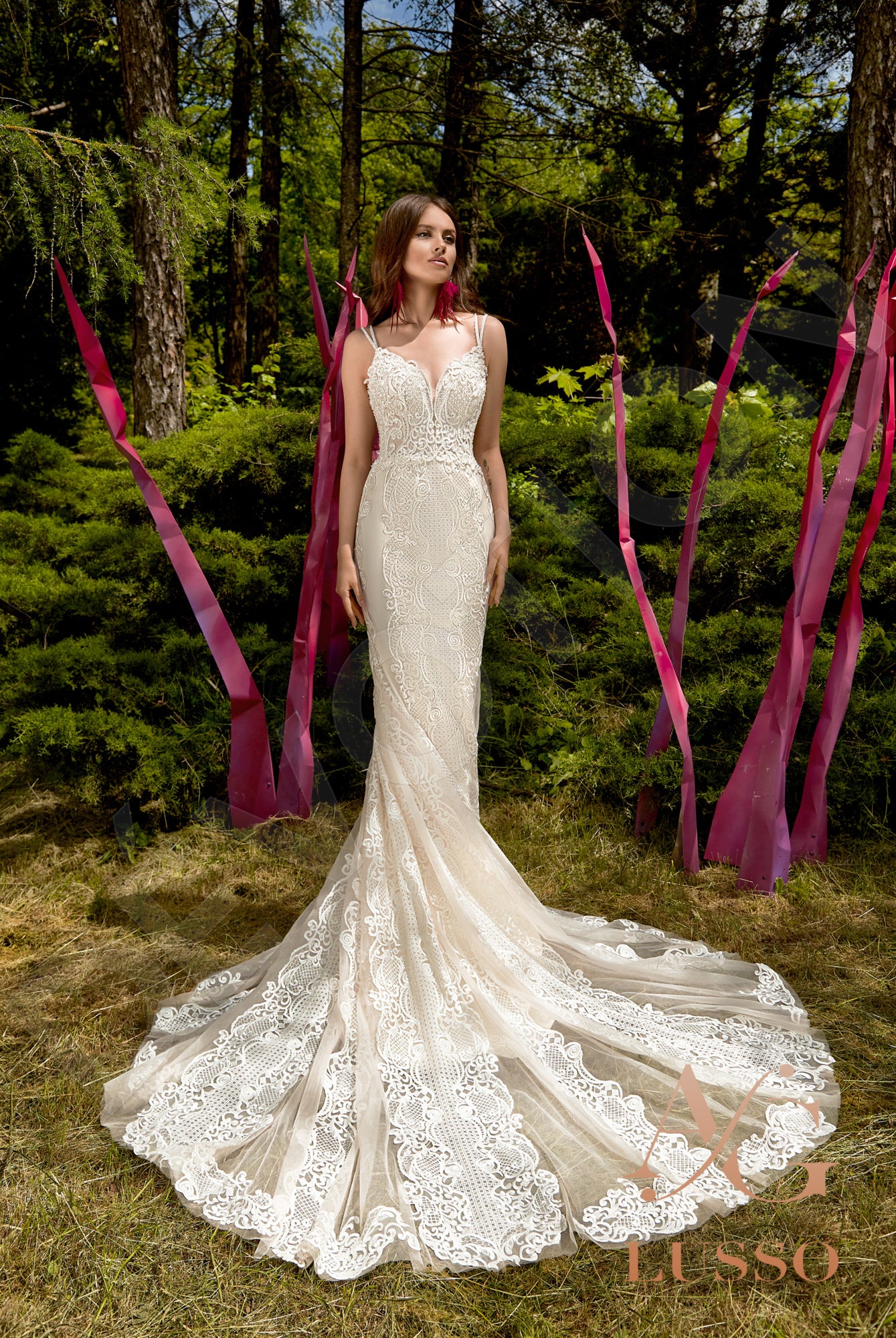 Birutte Open back Trumpet/Mermaid Straps Wedding Dress 4