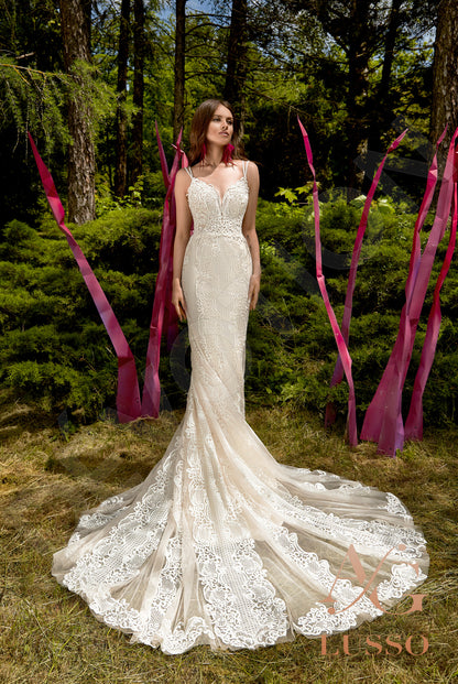 Birutte Open back Trumpet/Mermaid Straps Wedding Dress 4