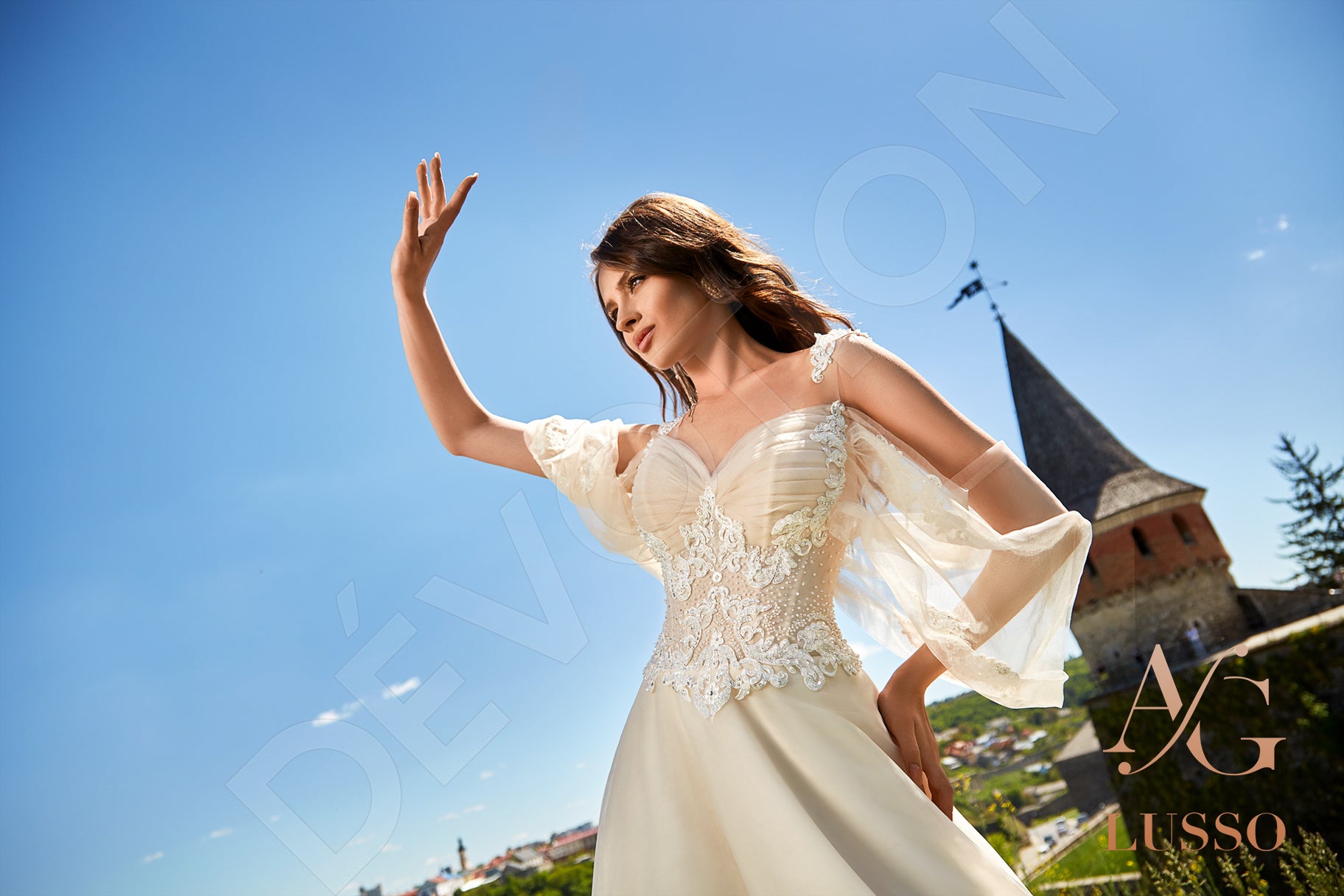 Faize A-line Sweetheart Milk Nude Wedding dress