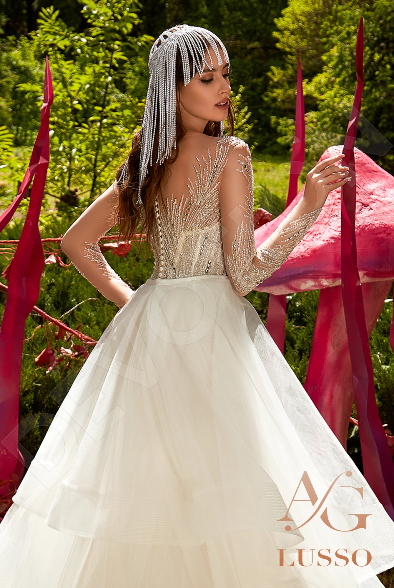 Inada Trumpet/Mermaid Illusion Milk Silver Wedding dress