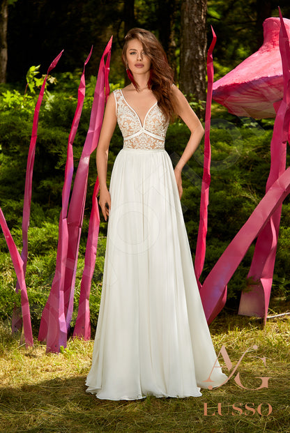 Magde Open back A-line Sleeveless Wedding Dress 6