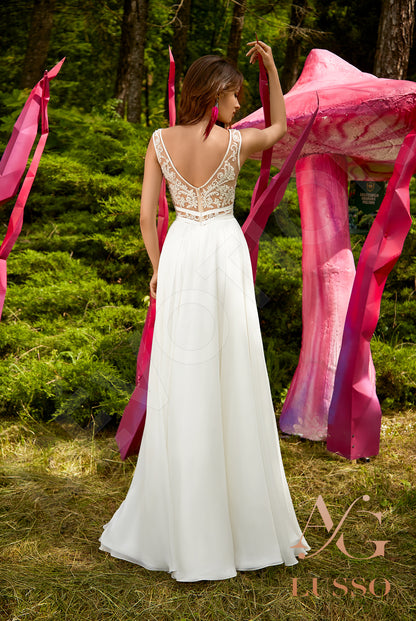 Magde Open back A-line Sleeveless Wedding Dress Back